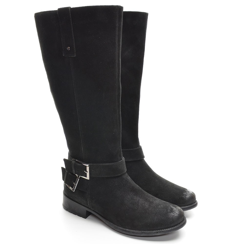 Clarks Plaza Steer Black Buckle Riding Knee Boot 8 M